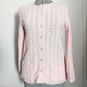 Vintage Light Pink Carly Blake Knit Cardigan